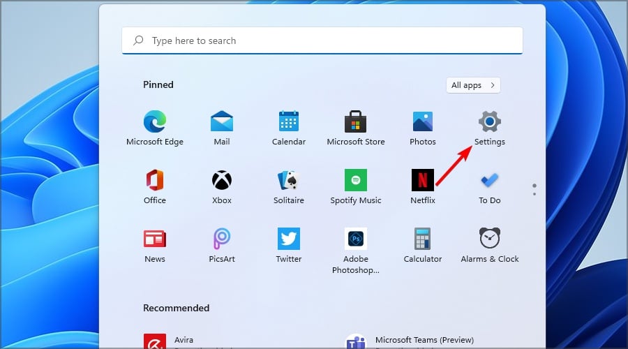 menú de inicio configuración windows 11