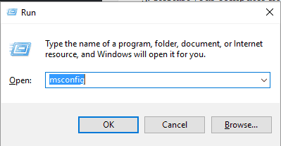 msconfig windows 10