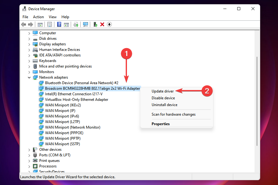 Update Wi-Fi driver