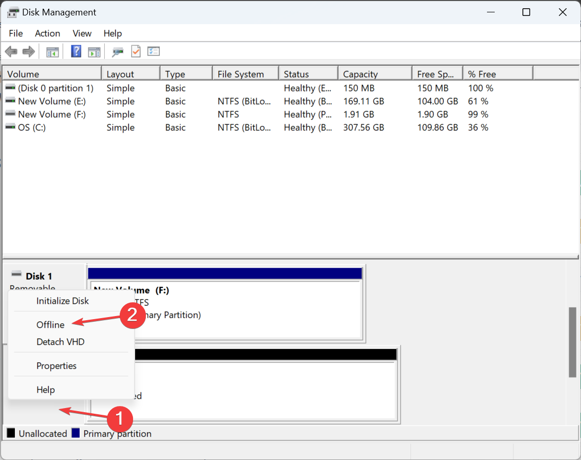 establecer fuera de línea para usar passthrough usb en hyper-v en windows 11