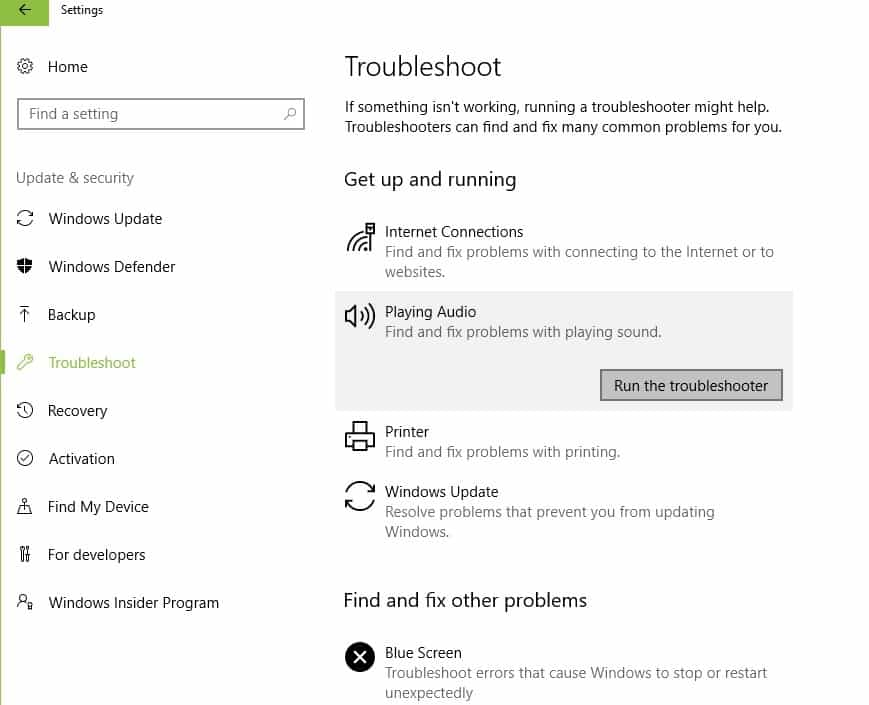 windows 10 troubleshooter