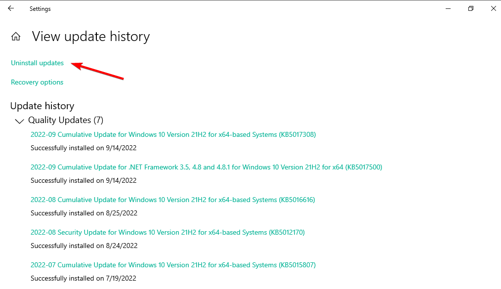 uninstall-updates-w10 programs keep crashing windows 10