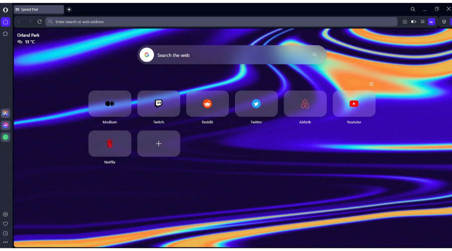 opera one user interface
