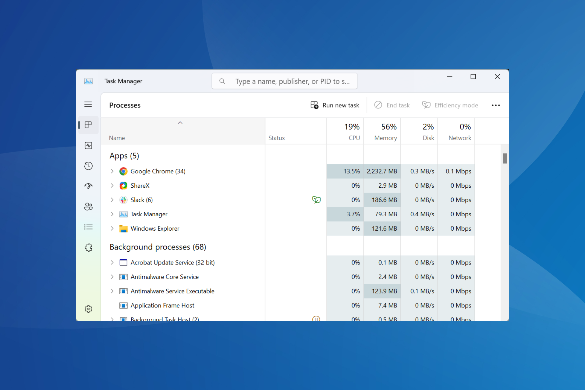Task-Manager wird langsamer