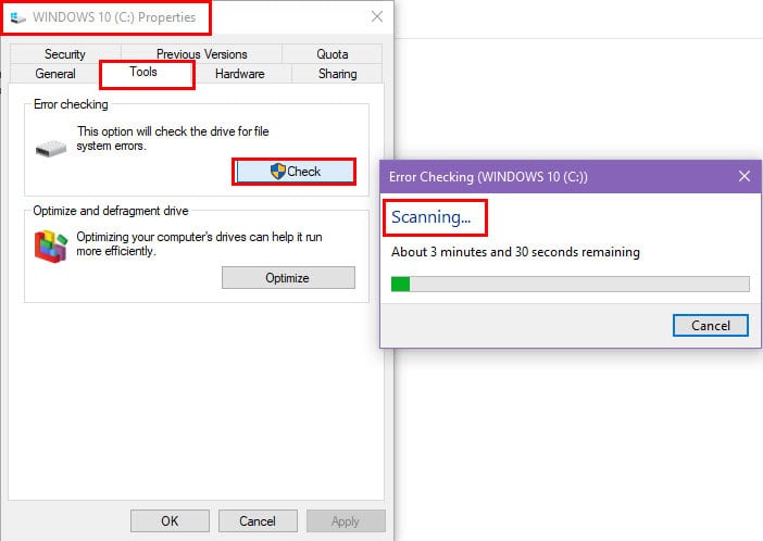Error checking scanning