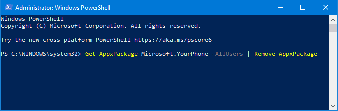 powershell_ Windows 10であなたの電話アプリをアンインストールする