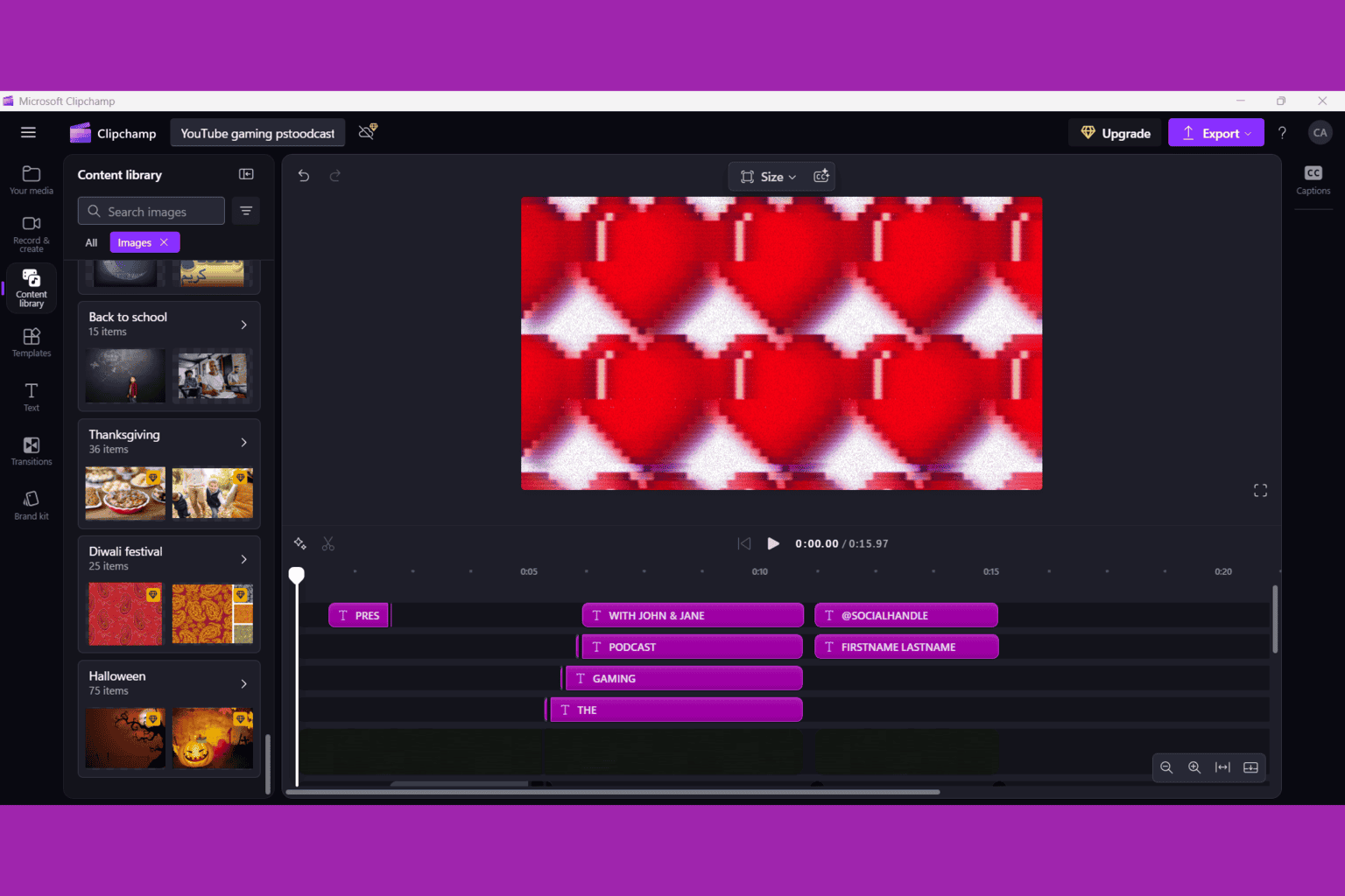 Avec la nouvelle mise à jour de Clipchamp, vous obtenez 5 millions d'images et 300 000 vidéos gratuitement