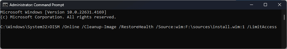 Limita accesso - Errore DISM Restore Health Incorrect Function?