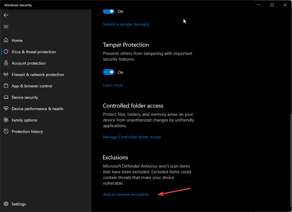 Agregar exclusiones ERROR_OPLOCK_SWITCHED_TO_NEW_HANDLE