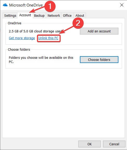 desvincular o pc do onedrive no Windows 10