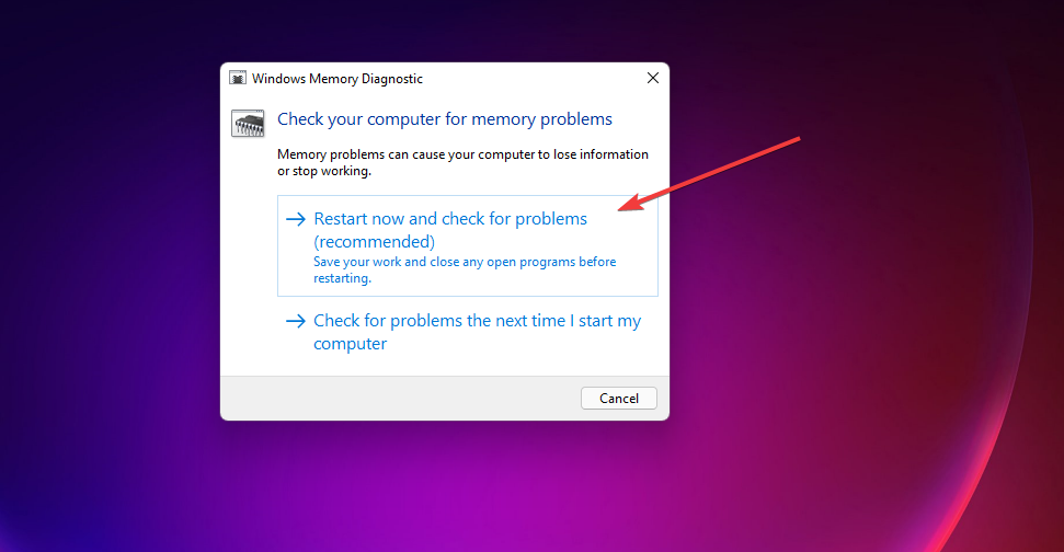 Restart now and check for problems option windows 11 keeps freezing