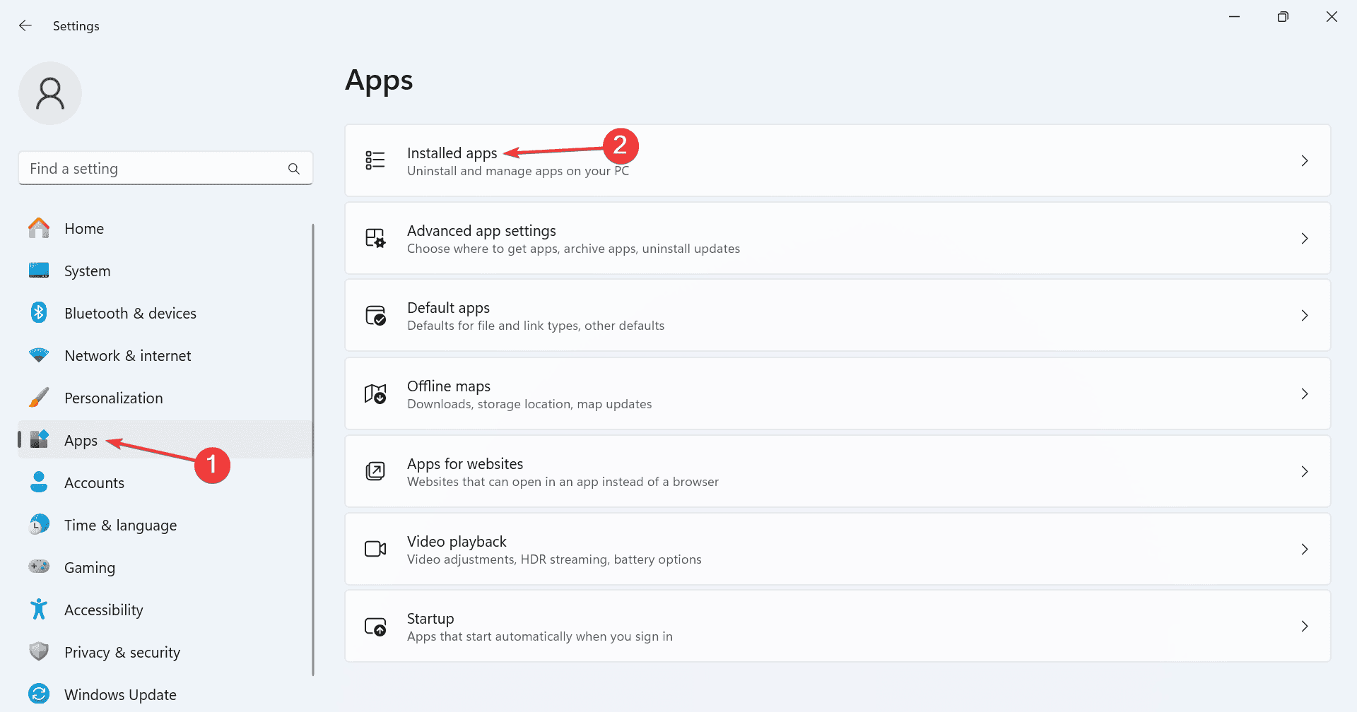 applications installées