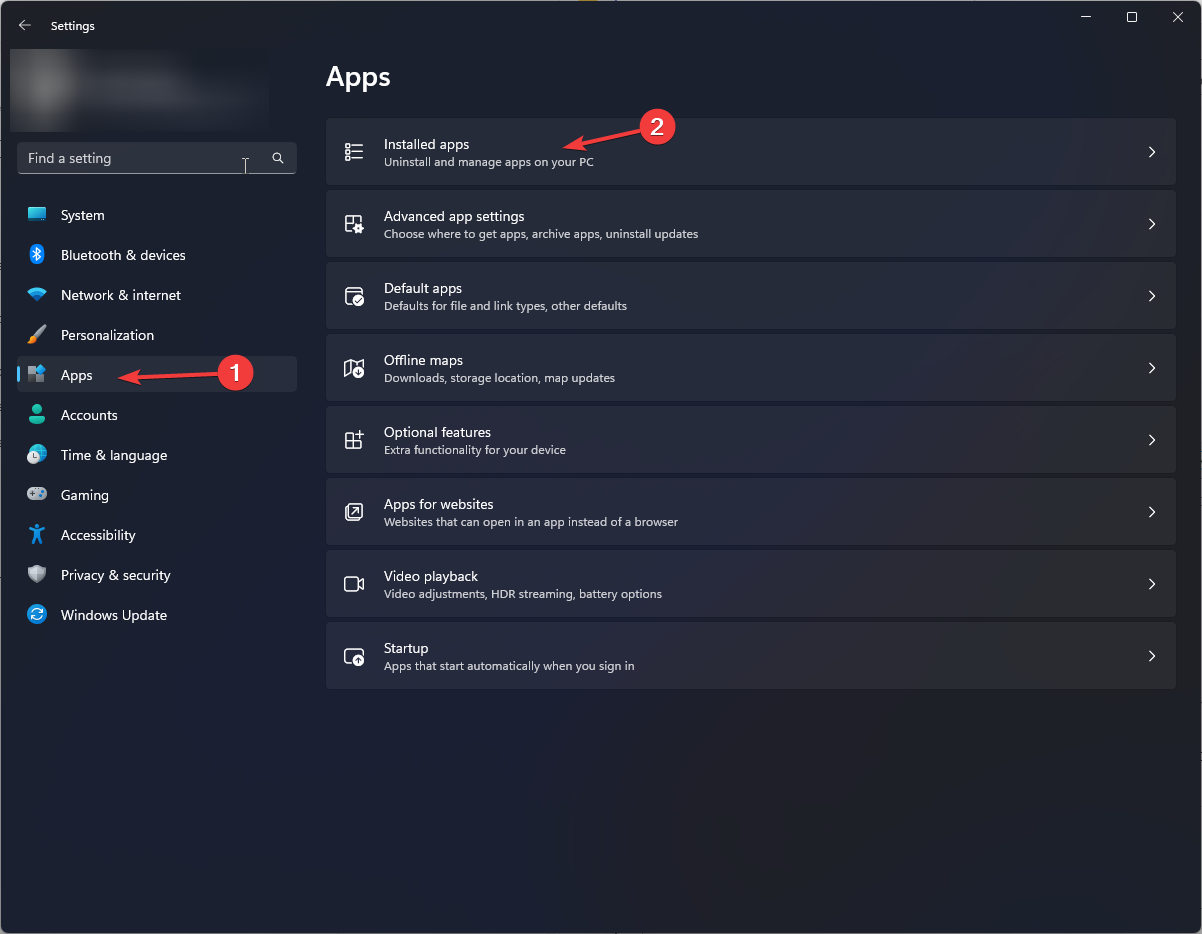 Apps, installierte Apps