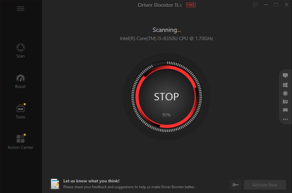 ver progreso del escaneo del driver booster