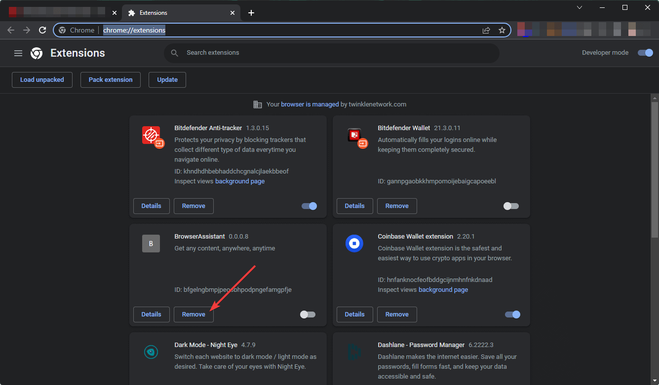 removendo assistente do navegador chrome