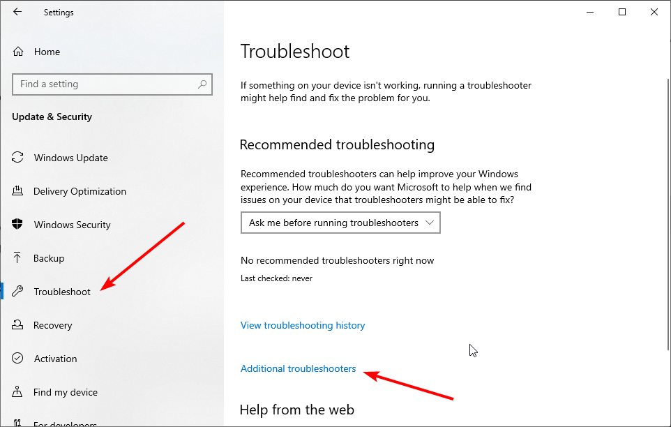 troubleshoot windows 10 0x87e10bc6