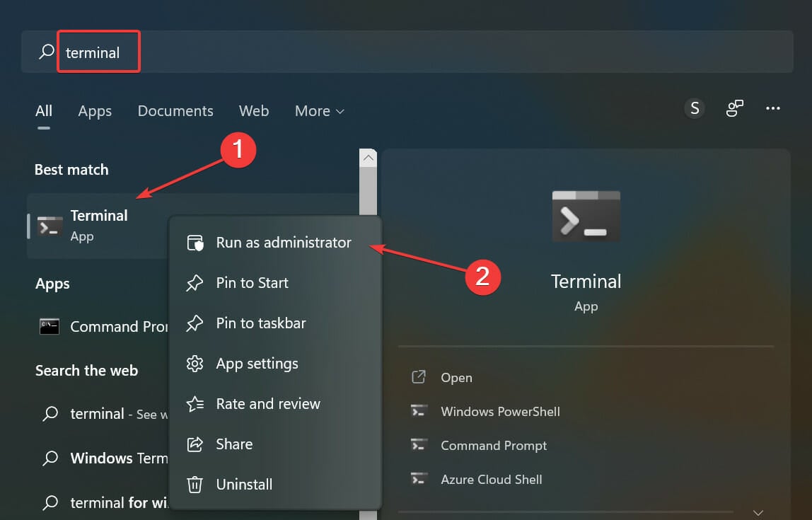 Terminal pour corriger la restauration du système Windows 11 prenant beaucoup de temps