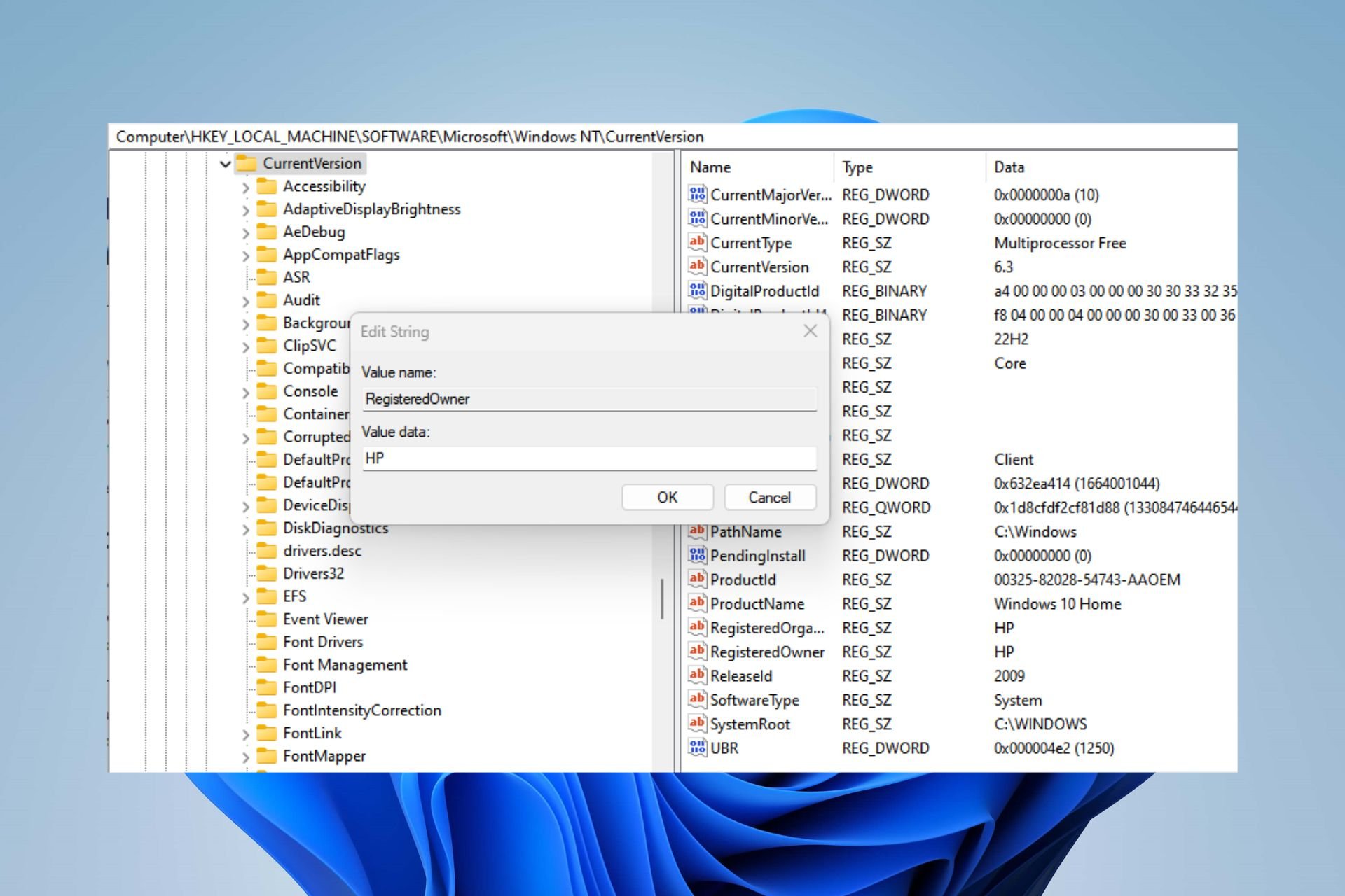 Windows 11 Besitzer ändern