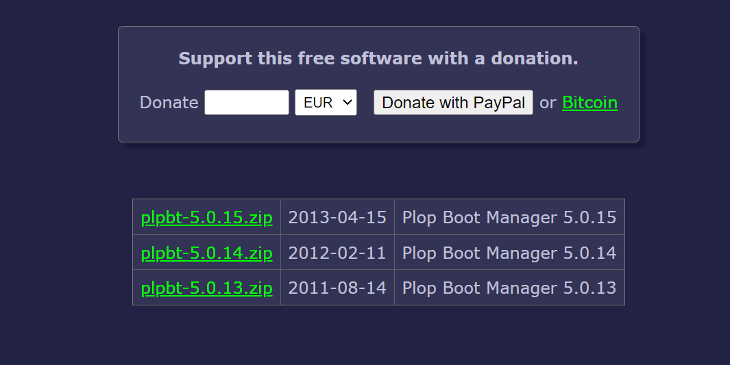 página de descarga de plop manager