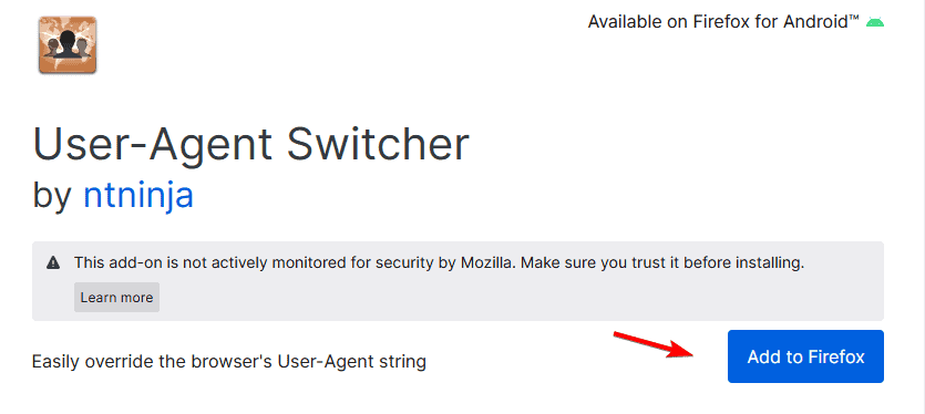 cambiador de agente de usuario firefox
