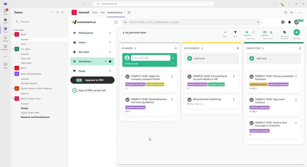 beste Microsoft Teams Kanban-Board-Apps Workstreams.ai