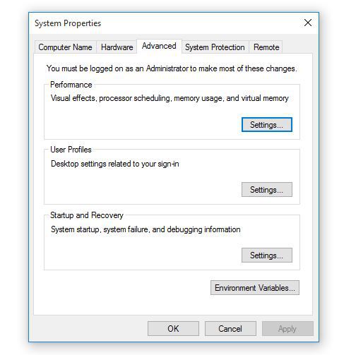 configuracion de rendimiento