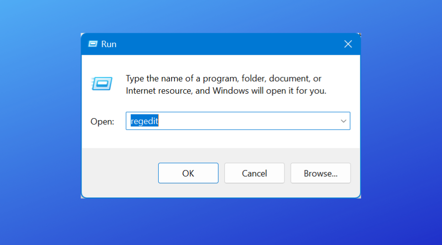 regedit command in run
