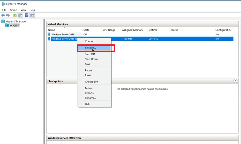 agregar adaptador de red a Windows 10 Hyper-V