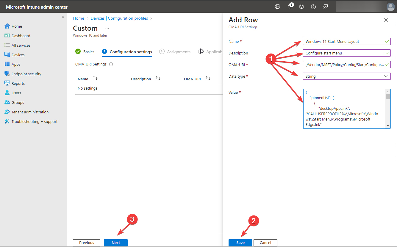 Fill in the info on Add Row