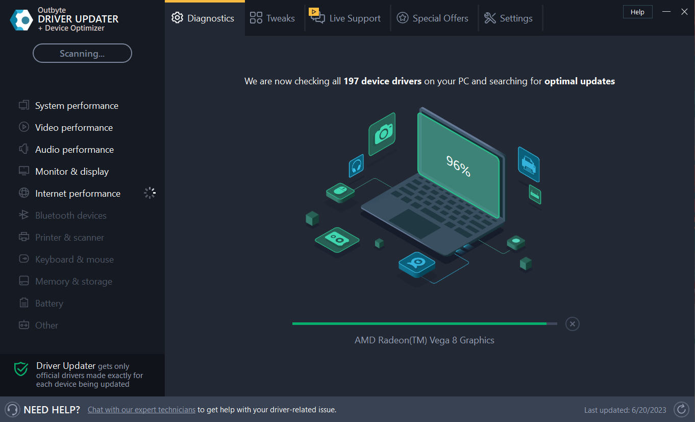 OutByte Driver Updater Scan