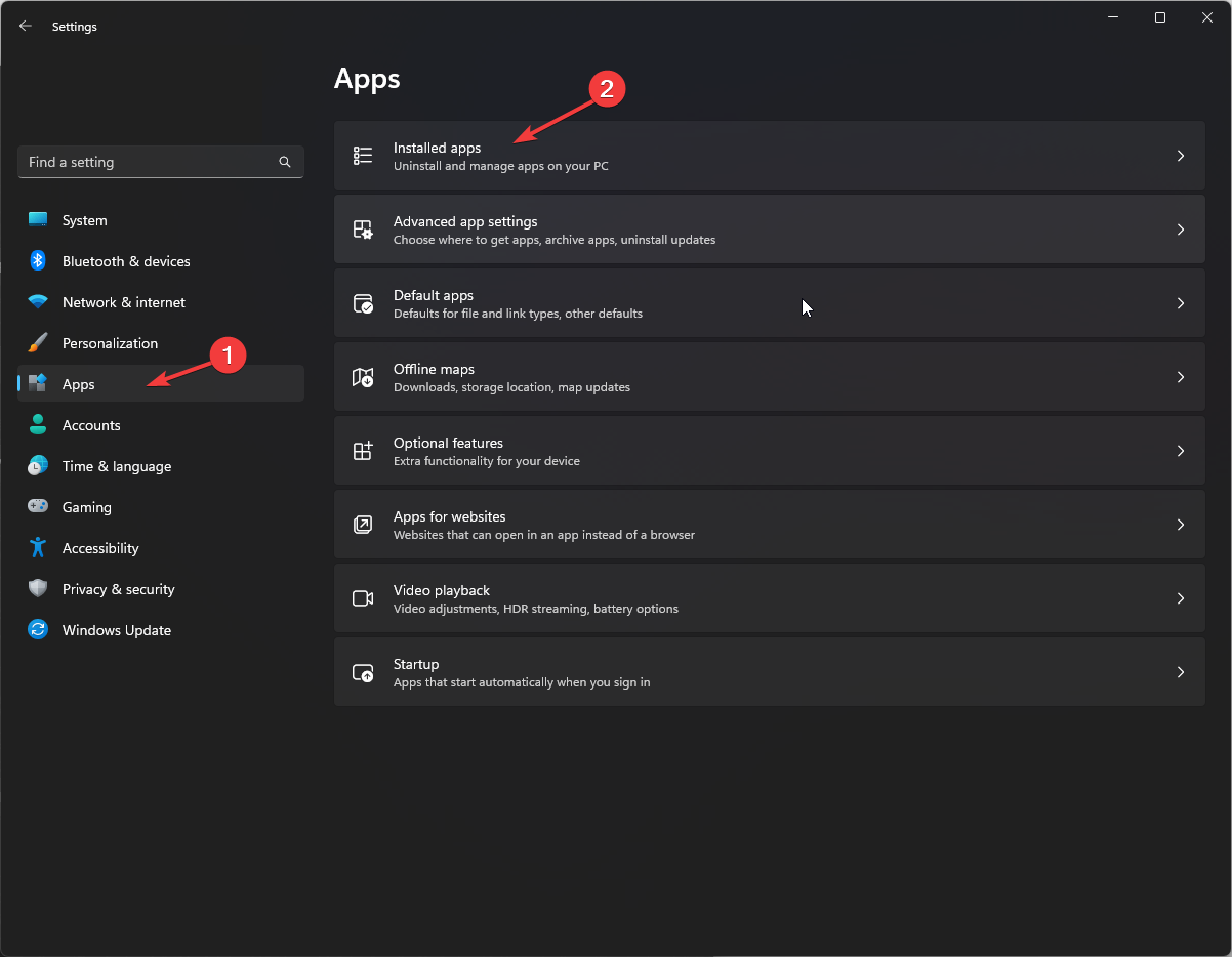 Aplicativos, aplicativos instalados Setup não conseguiu baixar o arquivo