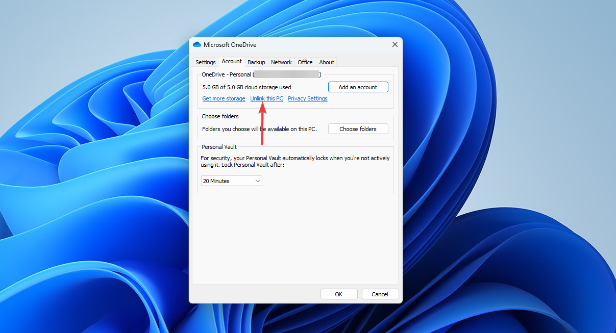 como desativar OneDrive Windows 11