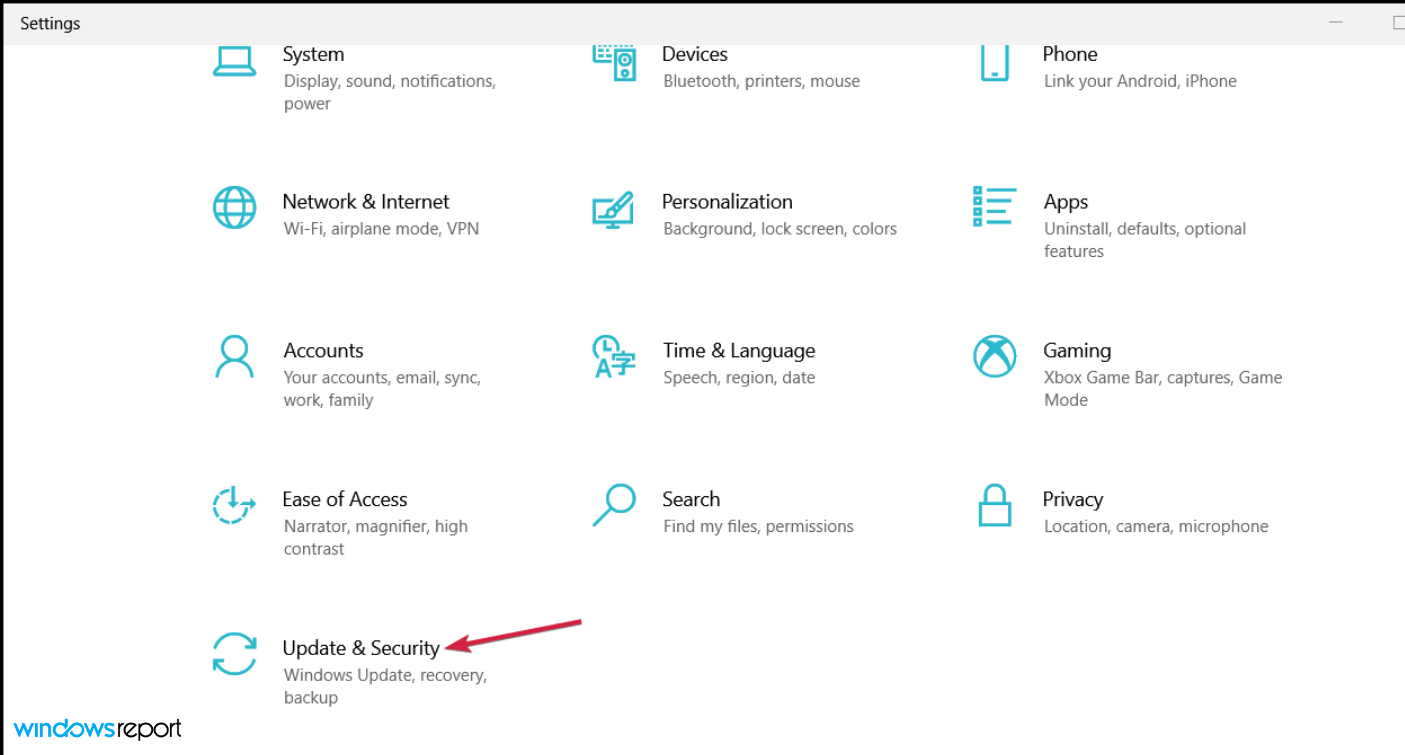 Ve a actualización y seguridad