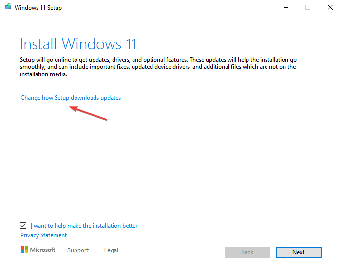 setup downloads updates