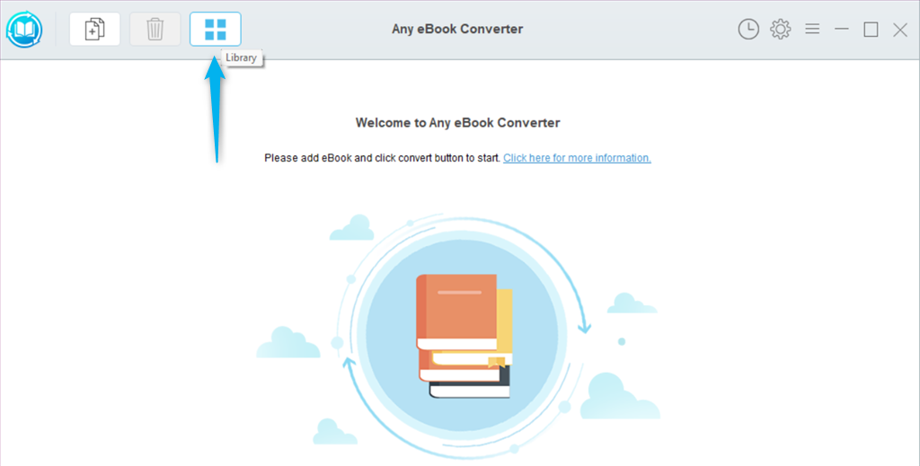 Öffnen der Bibliothek von Any eBook Converter