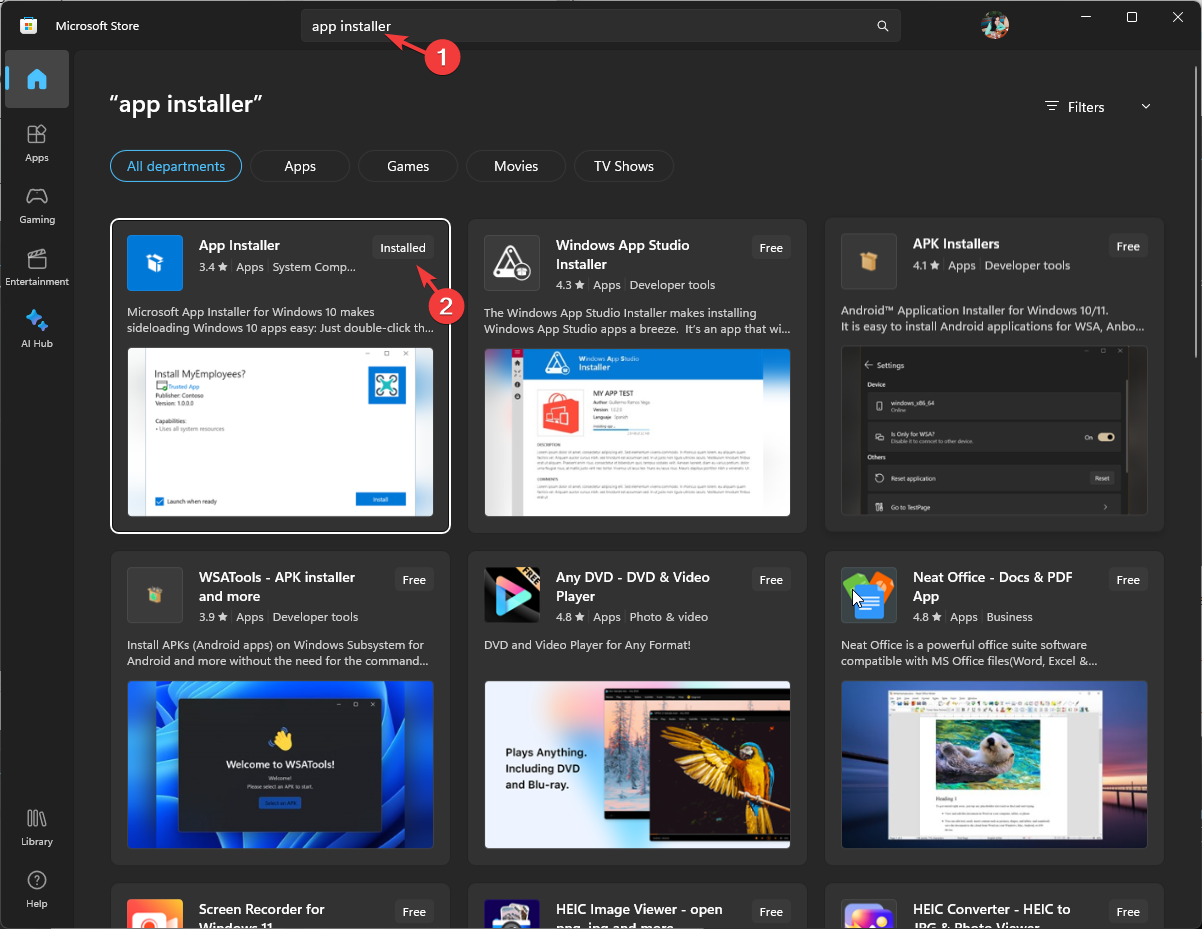 OBTER Instalador de aplicativos