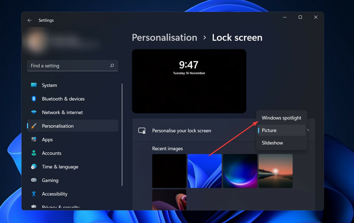 choisir spotlight windows 11 écran de verrouillage spotlight ne fonctionne pas