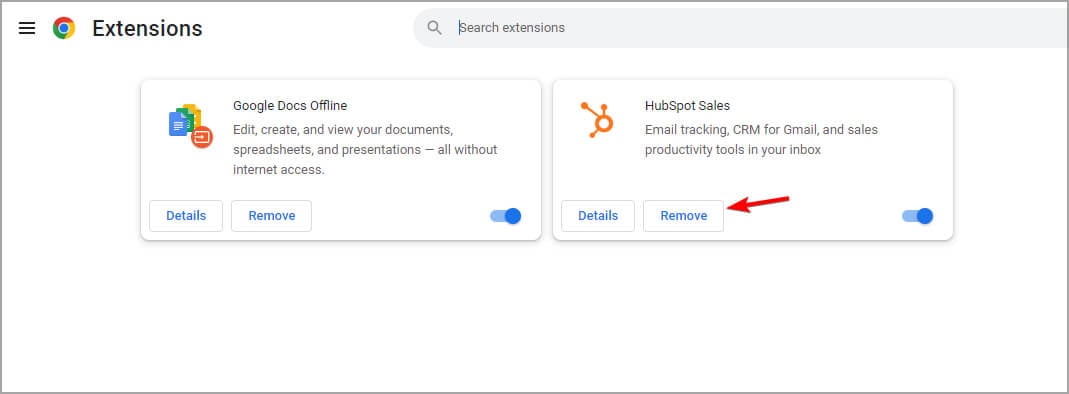 remove or disable extensions
