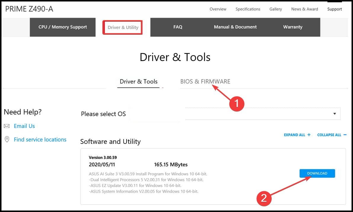 ai update bios asus