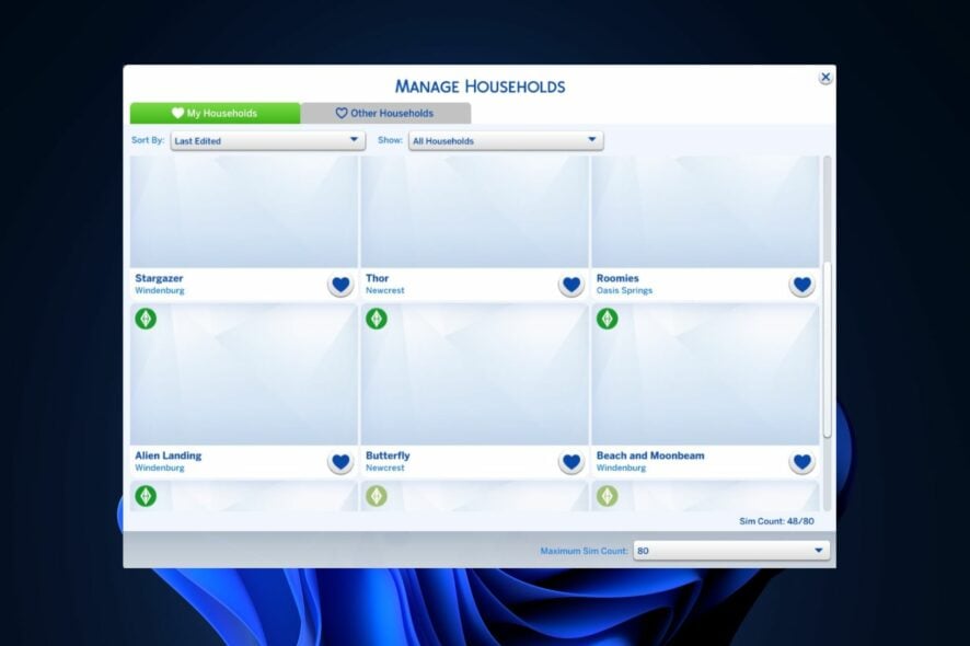 Réparer Sims 4 ne charge pas le foyer