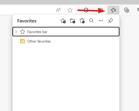 favorites icon in edge