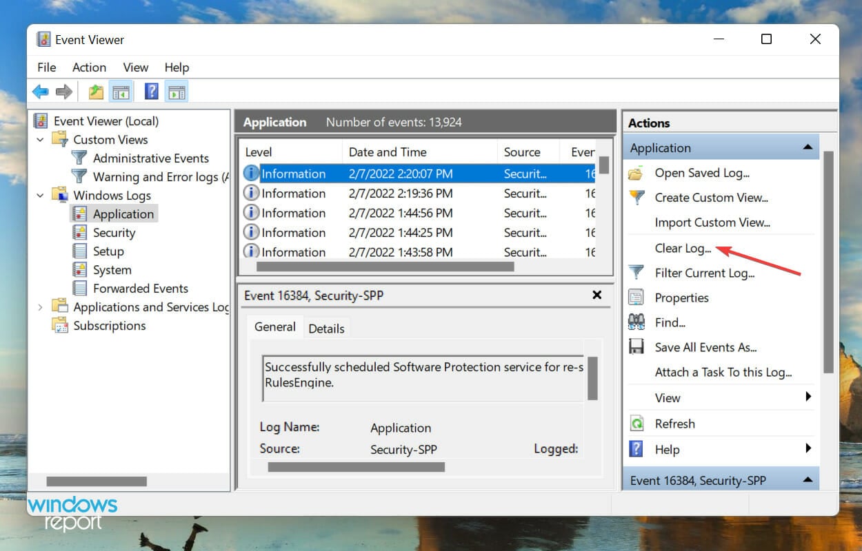 Windows 11 오류 로그 지우기