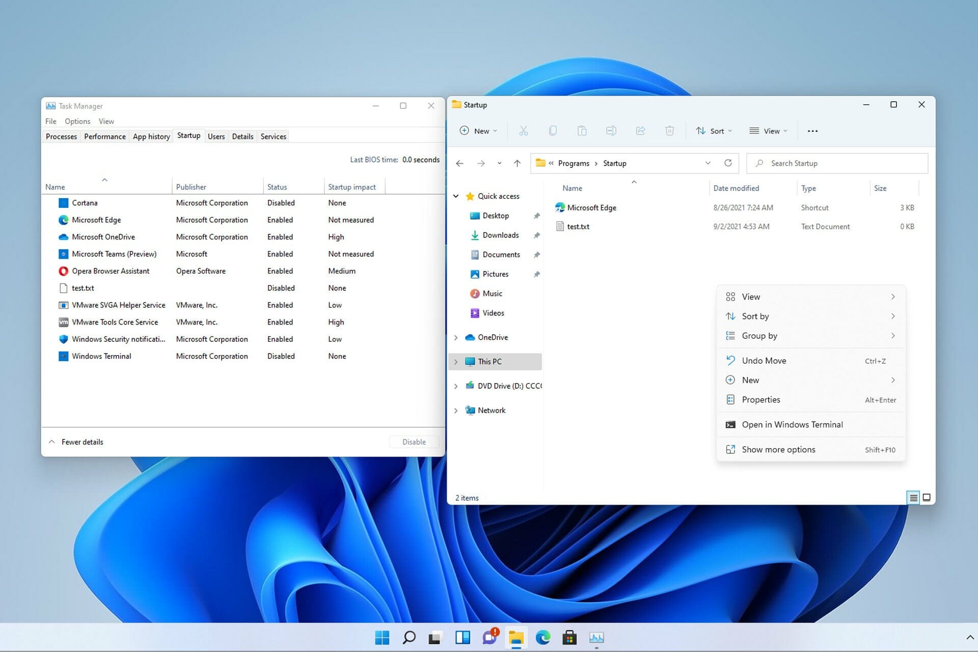 cartella di avvio di Windows 11