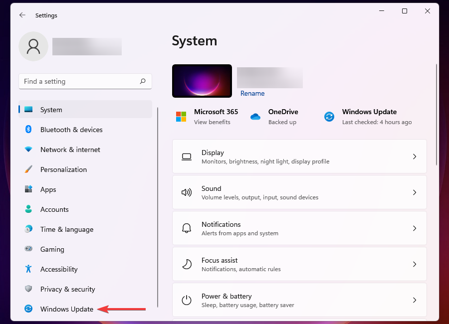 Windows Update-Registerkarte