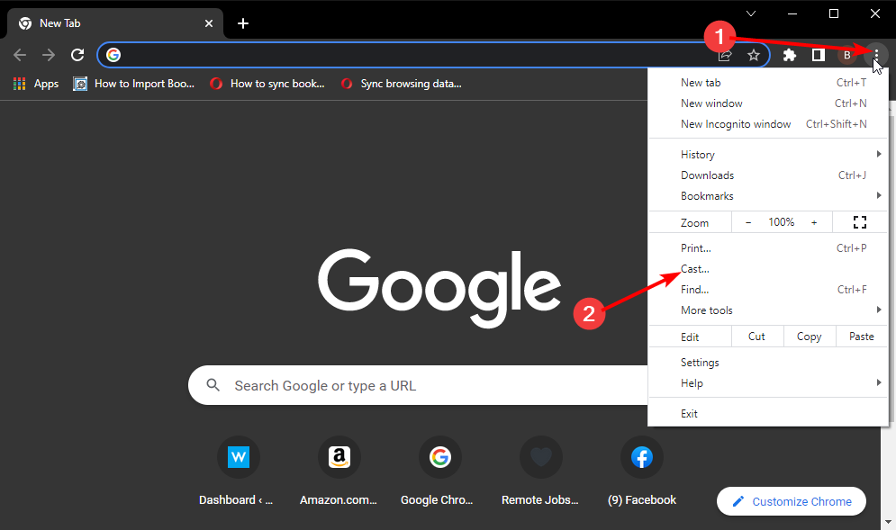 cast option chromecast not showing up