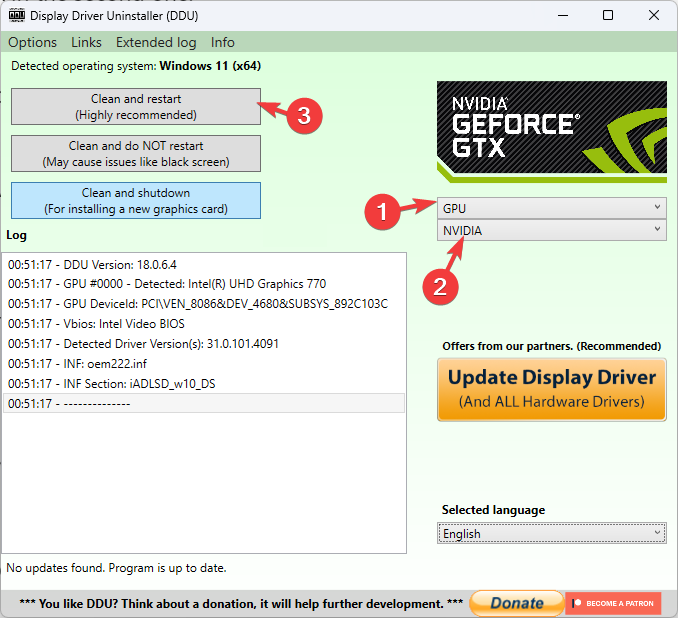 Rollback NVIDIA Drivers in Windows 10/11 Display_Driver_Uninstaller_LkAMHtD3YB