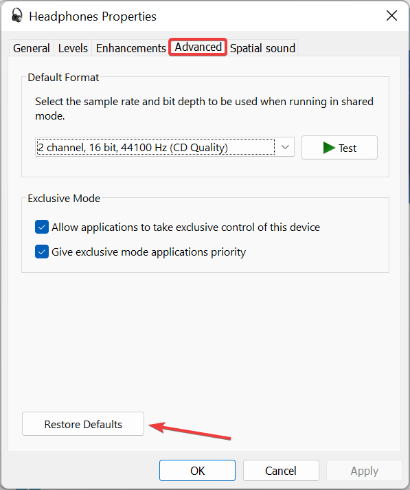 resetar para corrigir fones de ouvido não funcionando windows 11