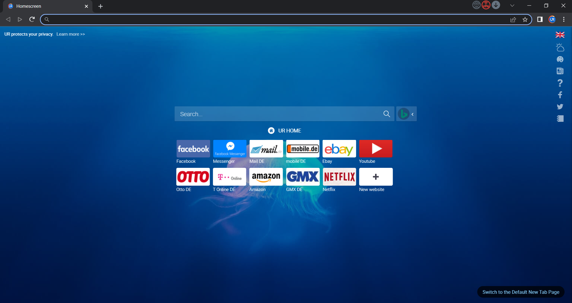 ur browser interface