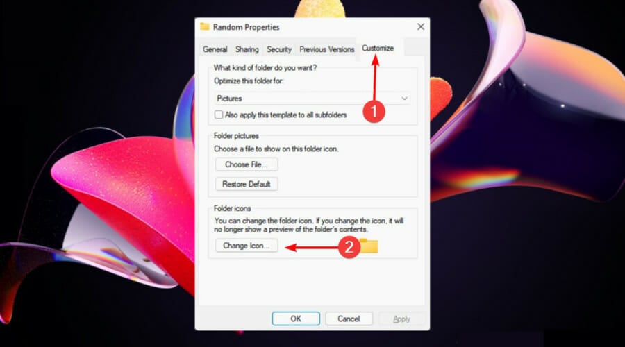 change icon shortcut
