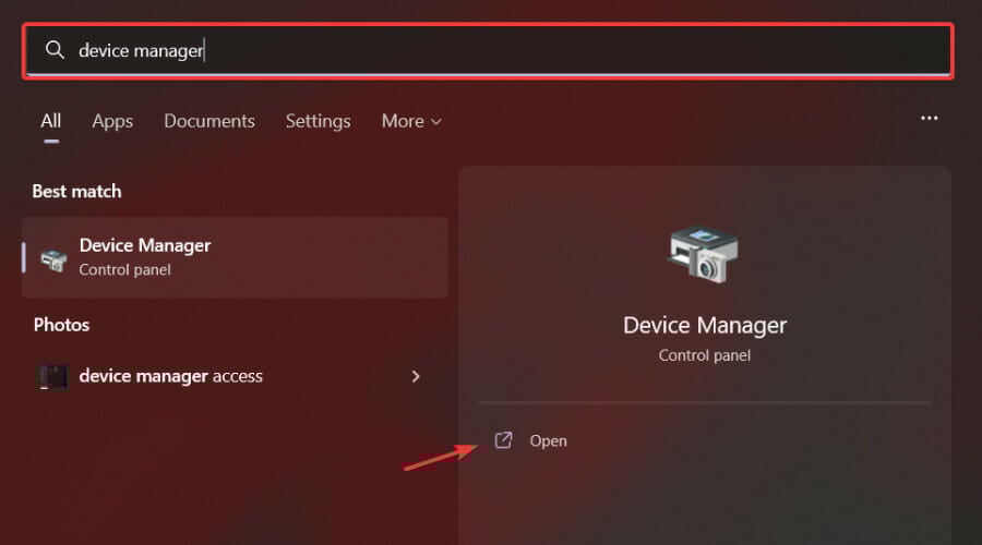 open device manager